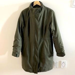 Winter jacket olive green | removable hood | size XL